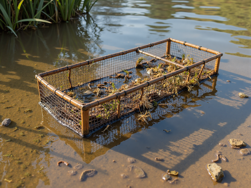 湿地生态修复项目现场，绿色植被茂盛，水体清澈，鸟类栖息其中，展现生态修复后的自然美景